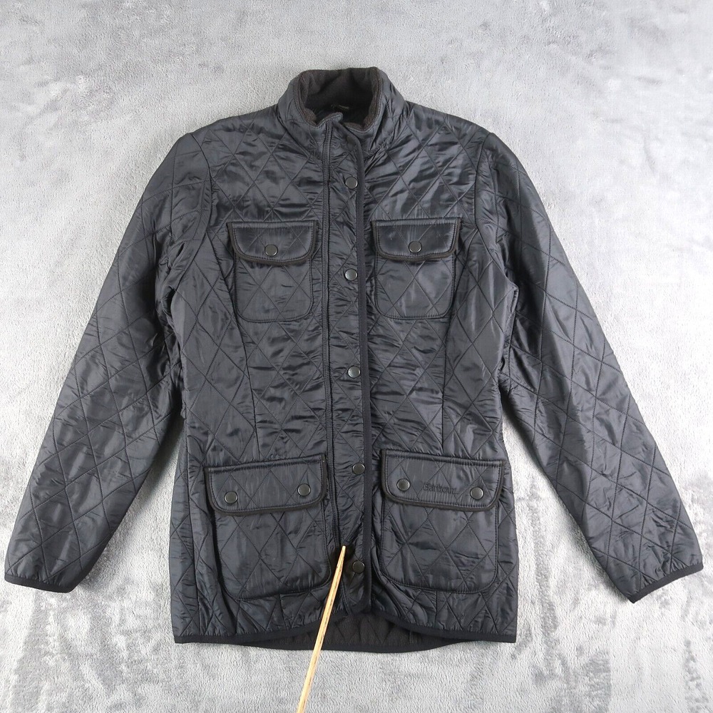 Barbour L1801 Utility Winter Quilt Jacket Black Women's UK 8 US 4 Zip Up